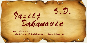 Vasilj Dakanović vizit kartica